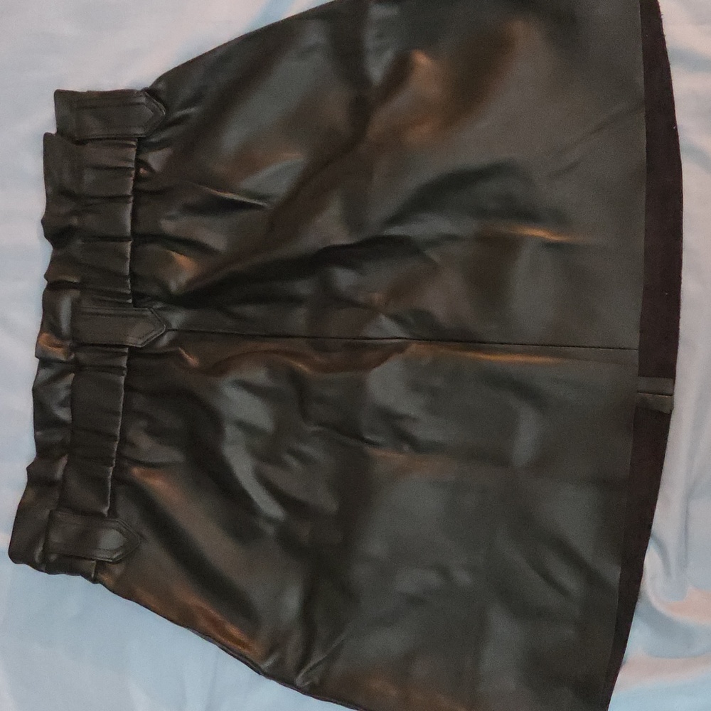 zara | faux leather high waisted skirt - Picture 3 of 4